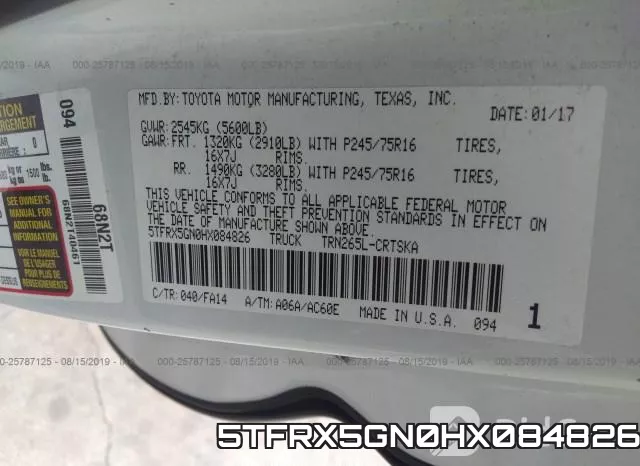 5TFRX5GN0HX084826 фото 10