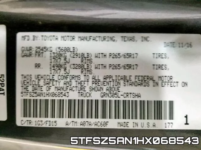 5TFSZ5AN1HX068543 фото 2