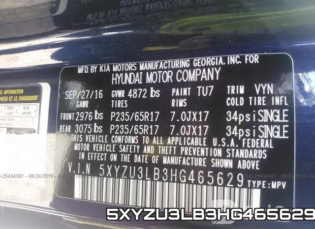 5XYZU3LB3HG465629 фото 10