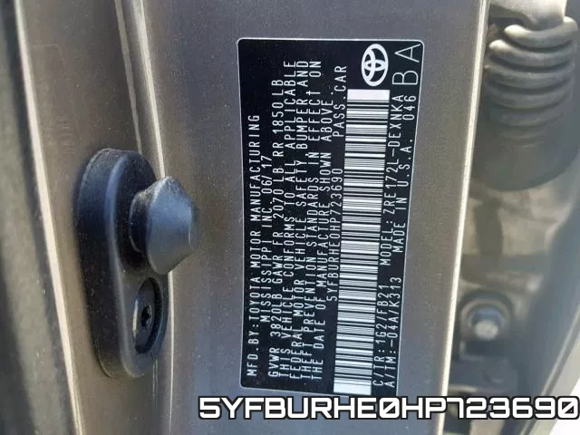 5YFBURHE0HP723690 фото 2