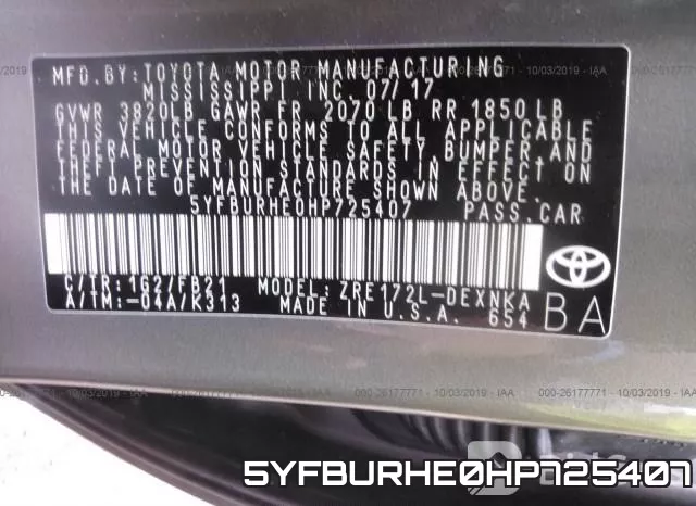5YFBURHE0HP725407 фото 10