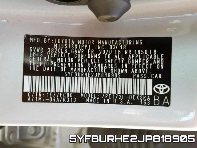 5YFBURHE2JP818905 фото 2
