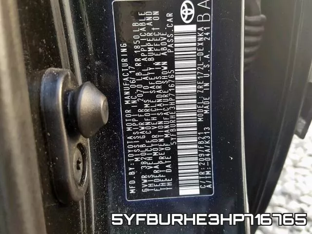 5YFBURHE3HP716765 фото 2