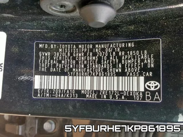 5YFBURHE7KP861895 фото 2