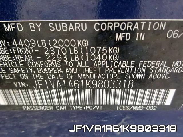 JF1VA1A61K9803318 фото 2