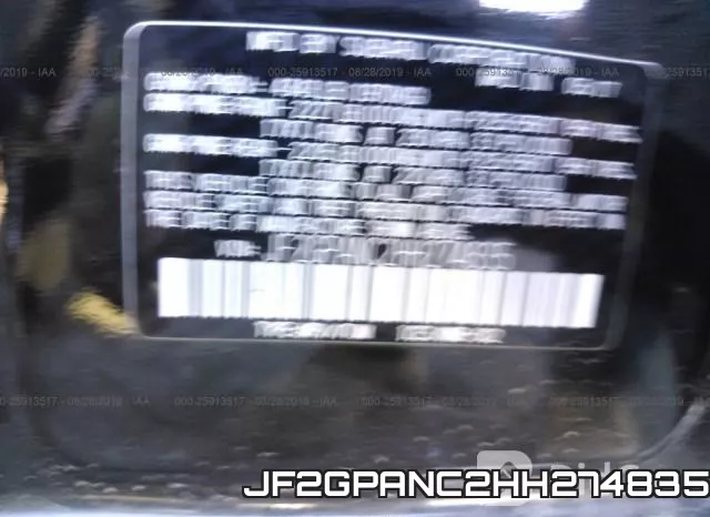 JF2GPANC2HH274835 фото 10