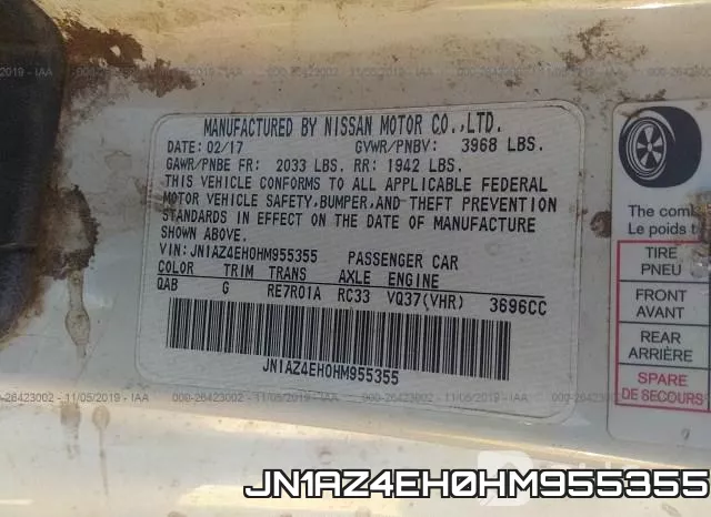 JN1AZ4EH0HM955355 фото 9