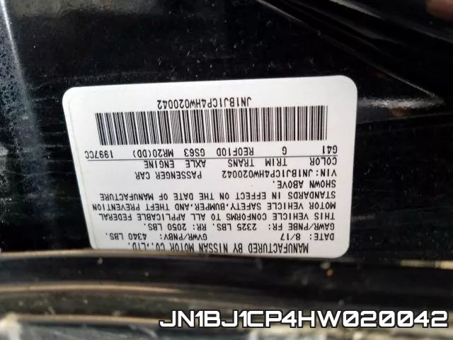 JN1BJ1CP4HW020042 фото 2