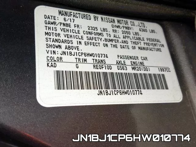JN1BJ1CP6HW010774 фото 2