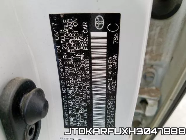 JTDKARFUXH3047888 фото 2
