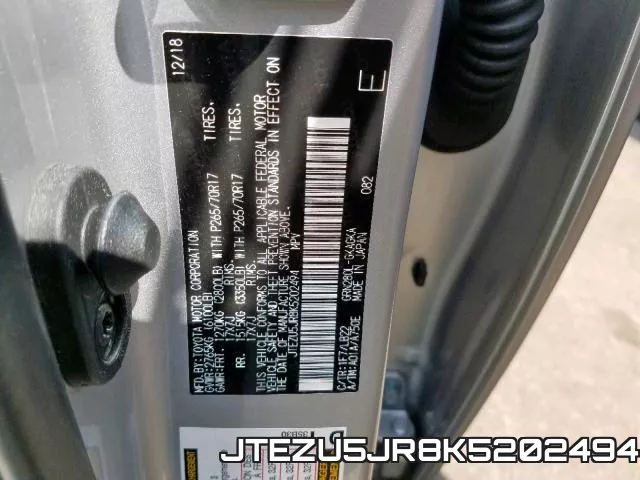 JTEZU5JR8K5202494 фото 2