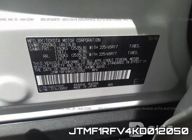 JTMF1RFV4KD012050 фото 10