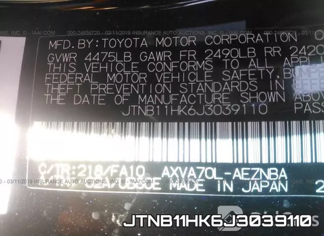 JTNB11HK6J3039110 фото 10