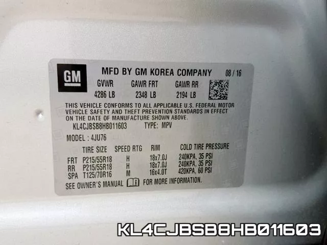 KL4CJBSB8HB011603 фото 2