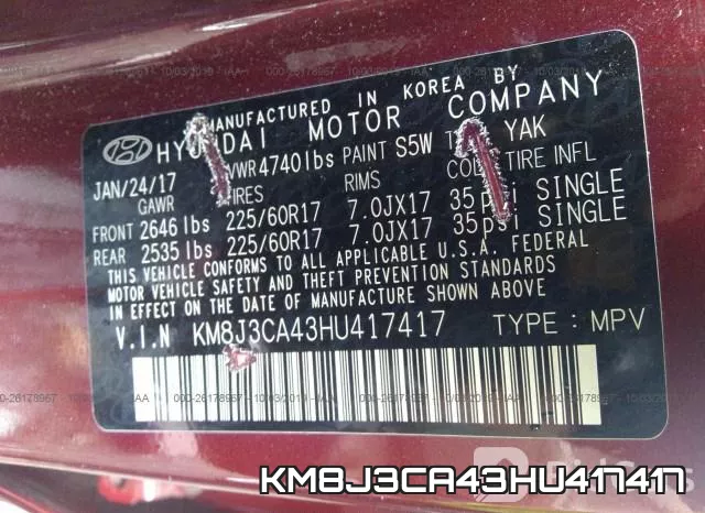 KM8J3CA43HU417417 фото 10