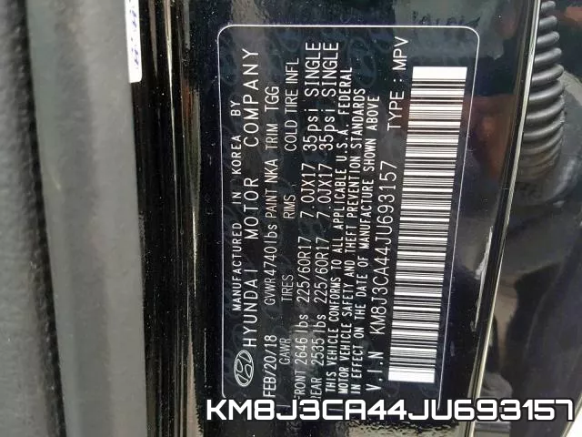 KM8J3CA44JU693157 фото 2