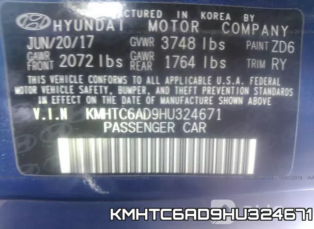 KMHTC6AD9HU324671 фото 10