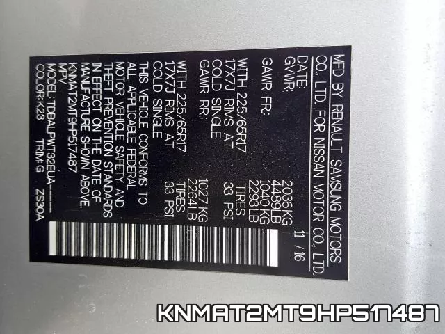 KNMAT2MT9HP517487 фото 2
