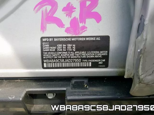 WBA8A9C58JAD27950 фото 2