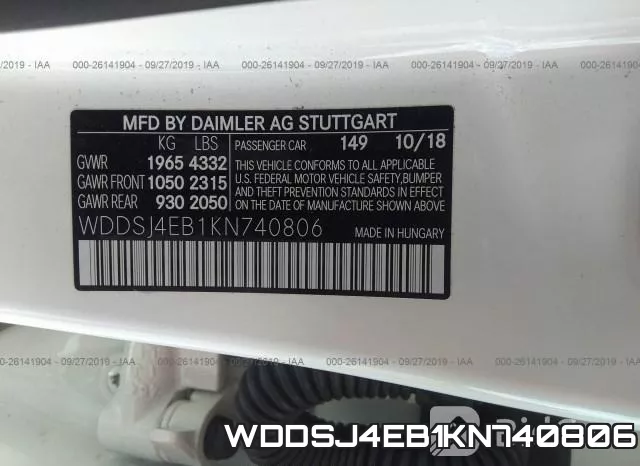 WDDSJ4EB1KN740806 фото 10