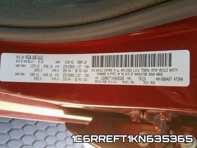 1C6RREFT1KN635365 фото 2