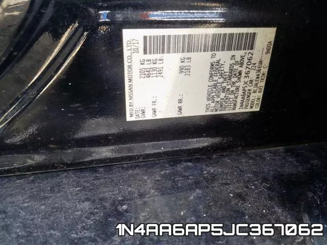 1N4AA6AP5JC367062 фото 2