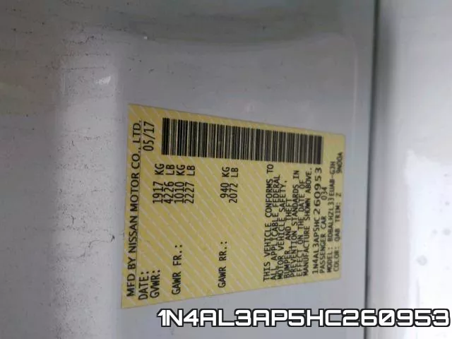 1N4AL3AP5HC260953 фото 2