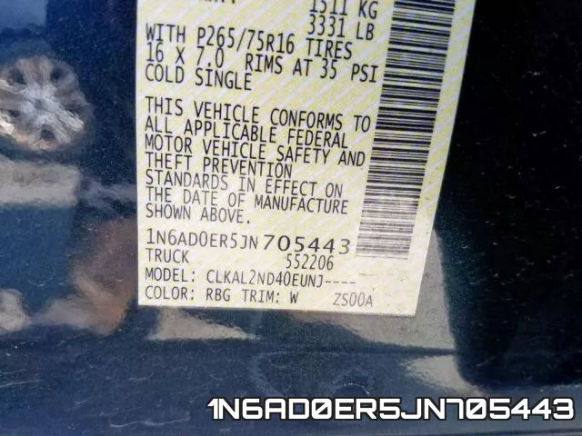 1N6AD0ER5JN705443 фото 2
