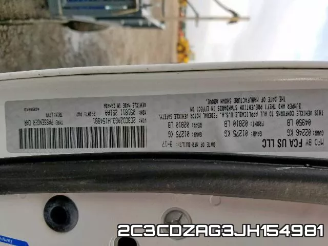 2C3CDZAG3JH154981 фото 2
