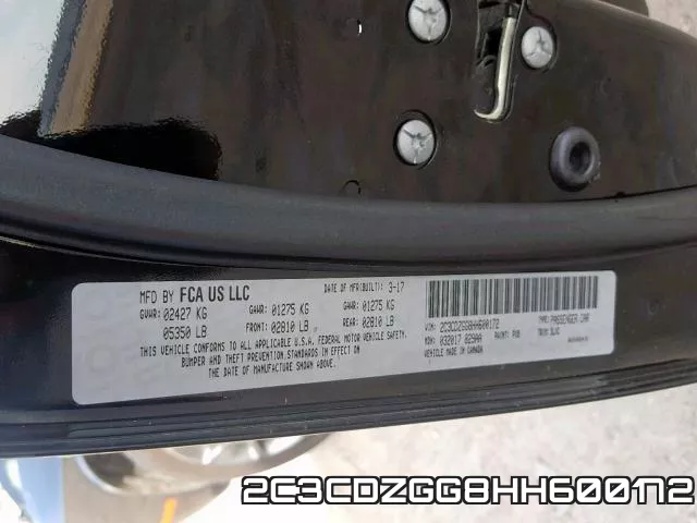2C3CDZGG8HH600172 фото 2