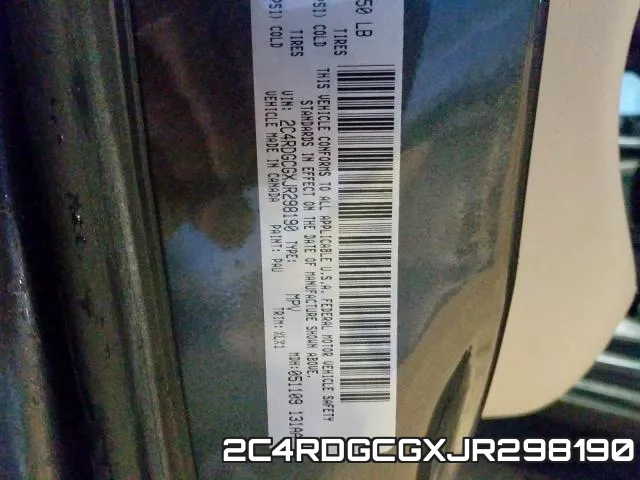 2C4RDGCGXJR298190 фото 2