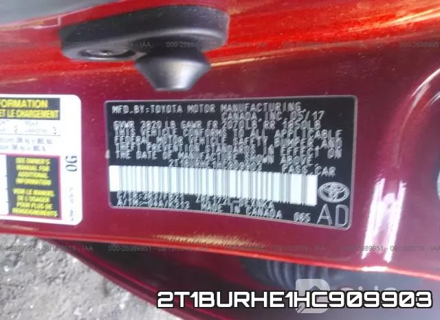 2T1BURHE1HC909903 фото 10