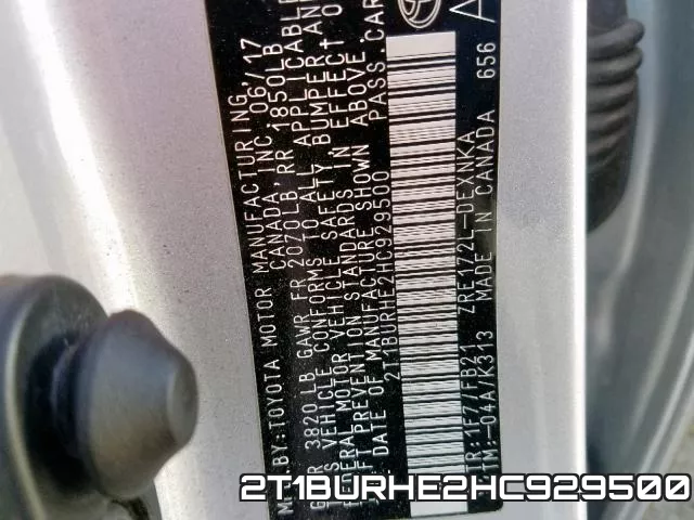 2T1BURHE2HC929500 фото 2