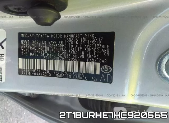 2T1BURHE7HC920565 фото 10