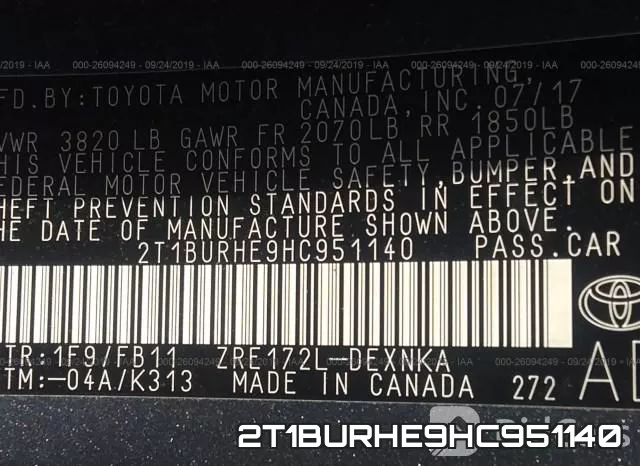2T1BURHE9HC951140 фото 10