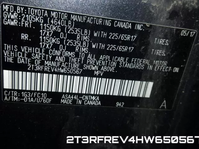 2T3RFREV4HW650567 фото 2