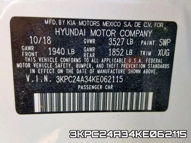 3KPC24A34KE062115 фото 2