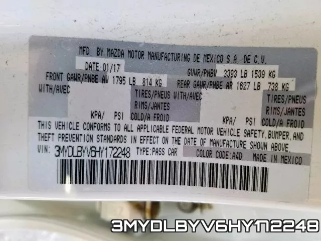 3MYDLBYV6HY172248 фото 2