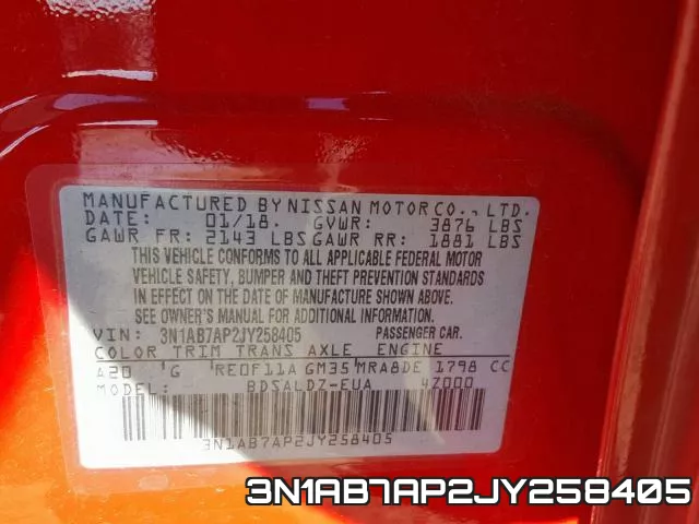 3N1AB7AP2JY258405 фото 2