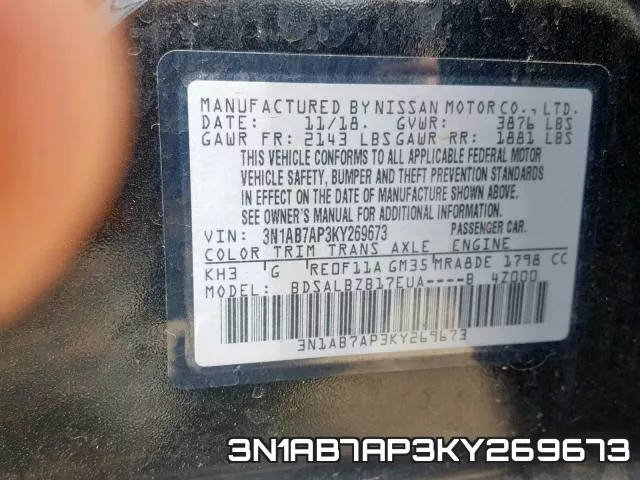 3N1AB7AP3KY269673 фото 2