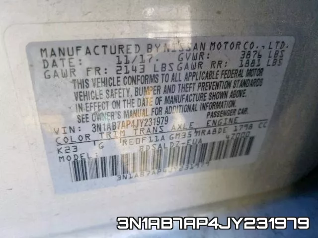 3N1AB7AP4JY231979 фото 2