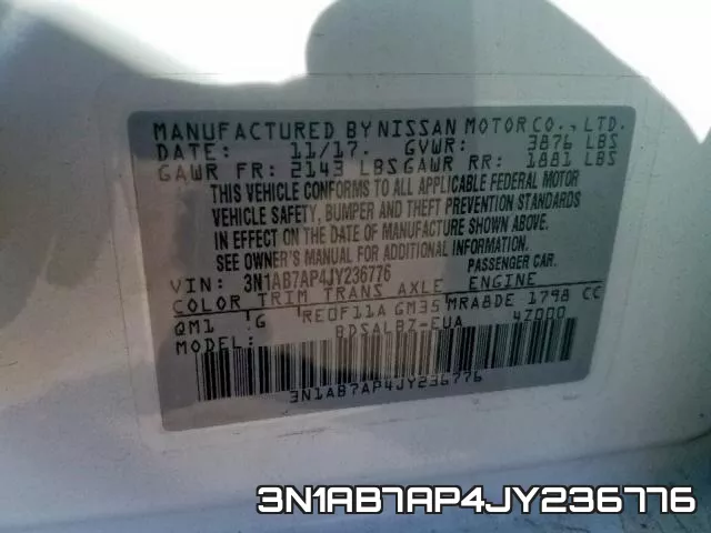 3N1AB7AP4JY236776 фото 2
