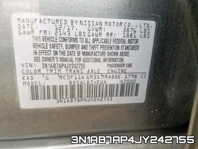 3N1AB7AP4JY242755 фото 2