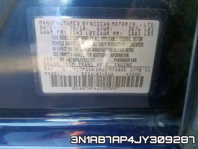 3N1AB7AP4JY309287 фото 2