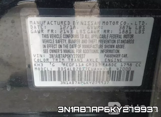 3N1AB7AP6KY279937 фото 10