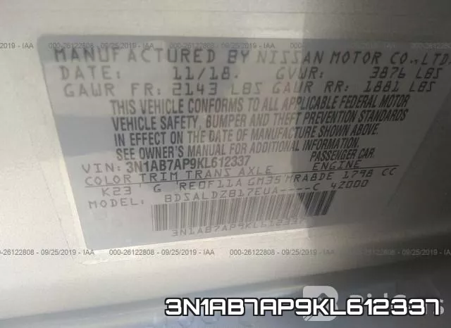 3N1AB7AP9KL612337 фото 10