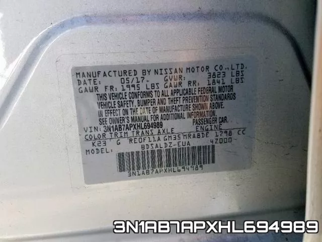 3N1AB7APXHL694989 фото 2