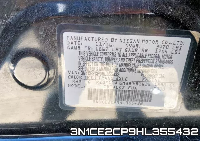 3N1CE2CP9HL355432 фото 2