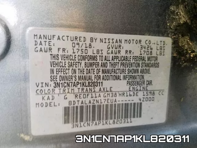 3N1CN7AP1KL820311 фото 2