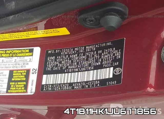 4T1B11HK1JU677856 фото 10